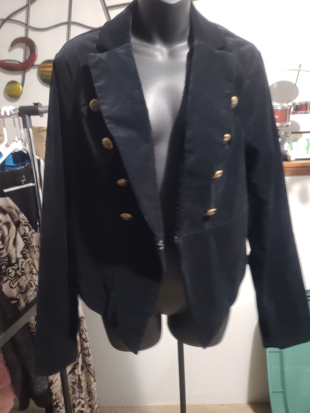 Black Double-Breasted Women's Velvet Tuxedo Jacket